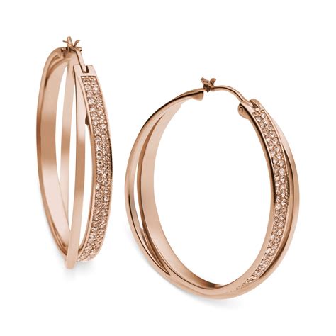 michael kors rose gold tone star stud earrings|Michael Kors gold hoop earrings.